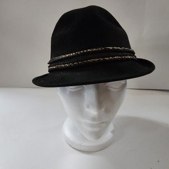 Vintage Mallory felt fedora black hat 1950s-1960s Retro style - Picture 12 of 15